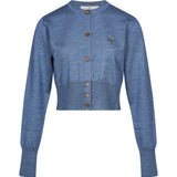 Cardigan con logo ricamato in blu 