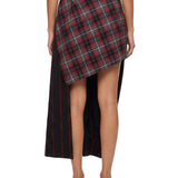 Gonna Maxi Infinity a righe in grigio e rosso 