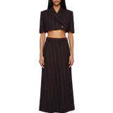 Gonna maxi Infinity a righe in grigio e rosso 