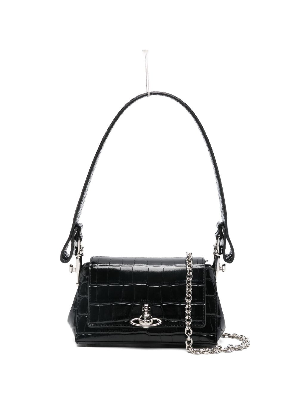 Borsa a spalla Hazel con logo in nero 