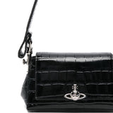 Borsa a spalla Hazel con logo in nero 