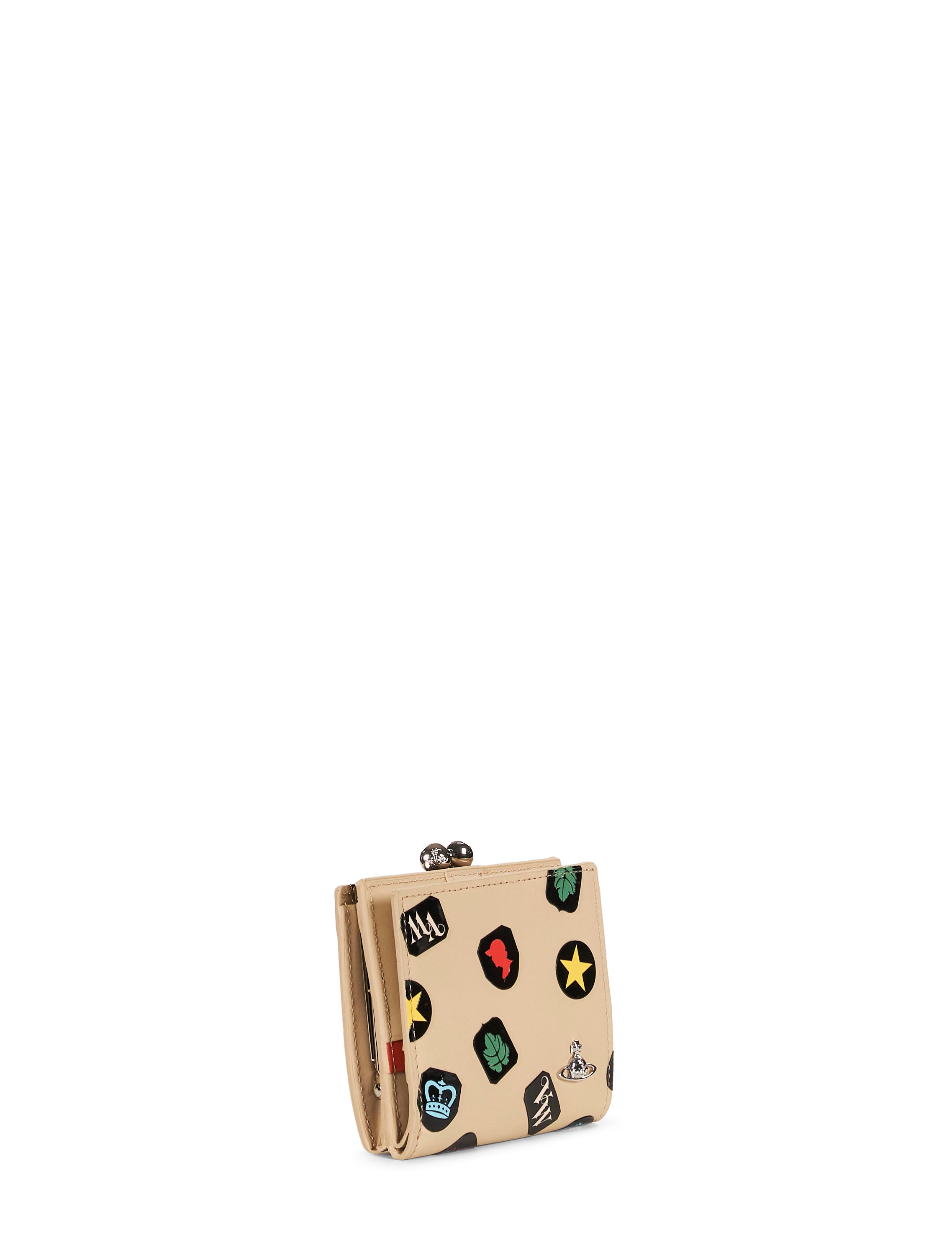 Portafoglio bifold con stampa grafica multicolore 