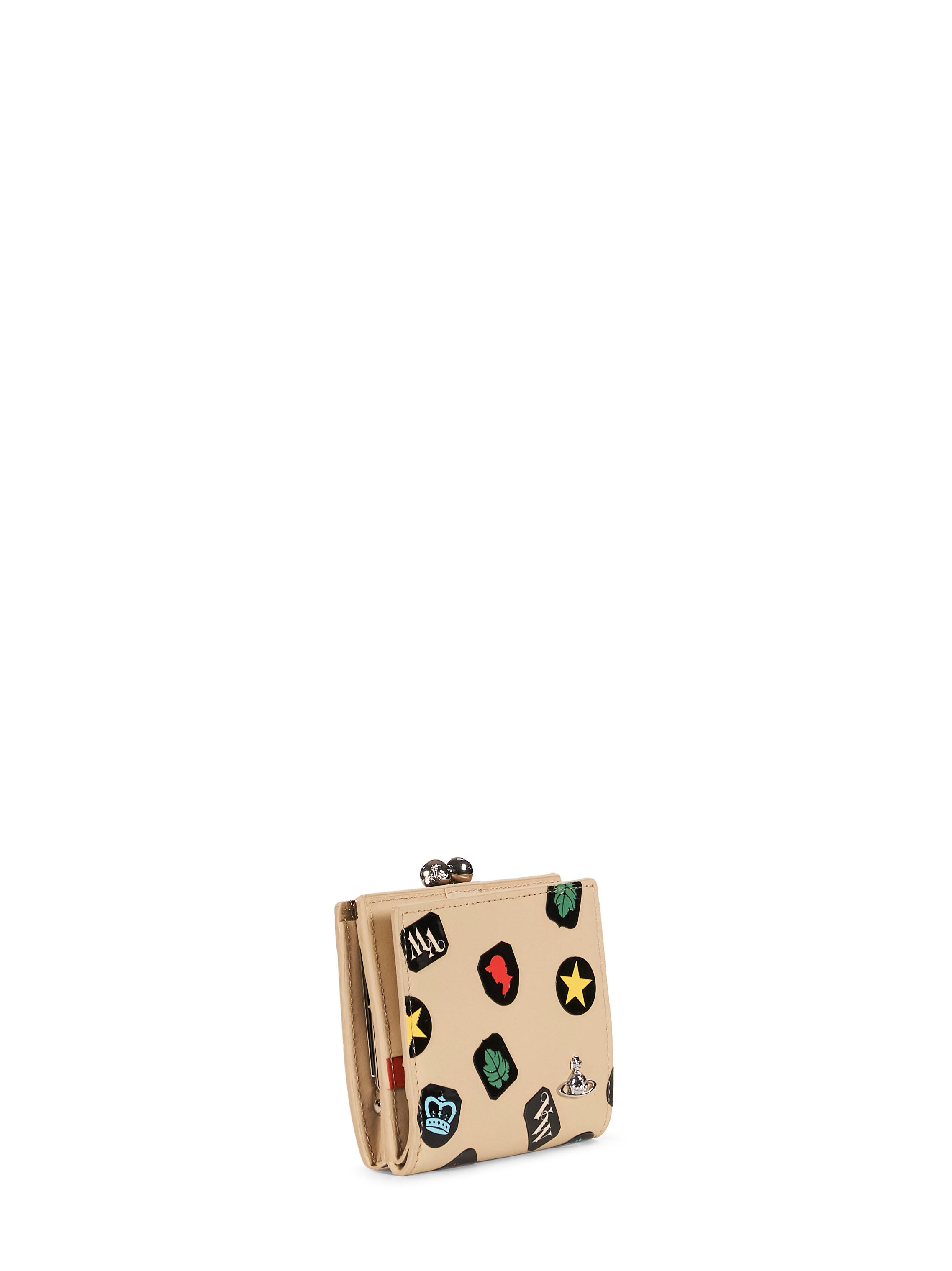Portafoglio bifold con stampa grafica multicolore 