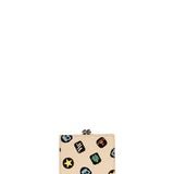 Portafoglio bifold con stampa grafica multicolore 