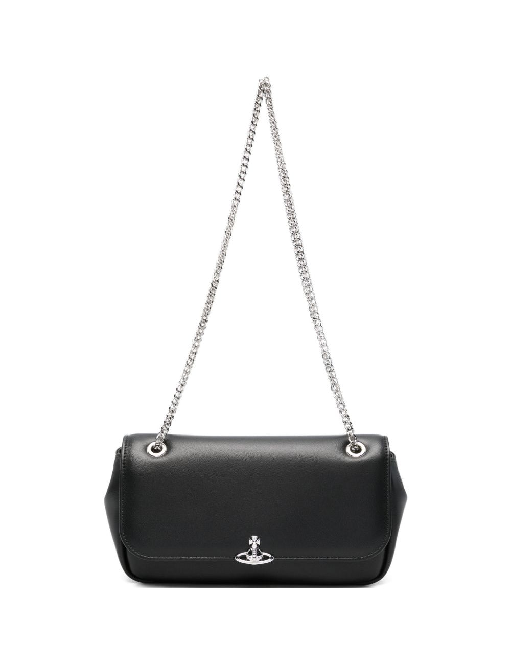 Borsa a spalla con catena in nero 