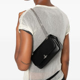Borsa a spalla con catena in nero 