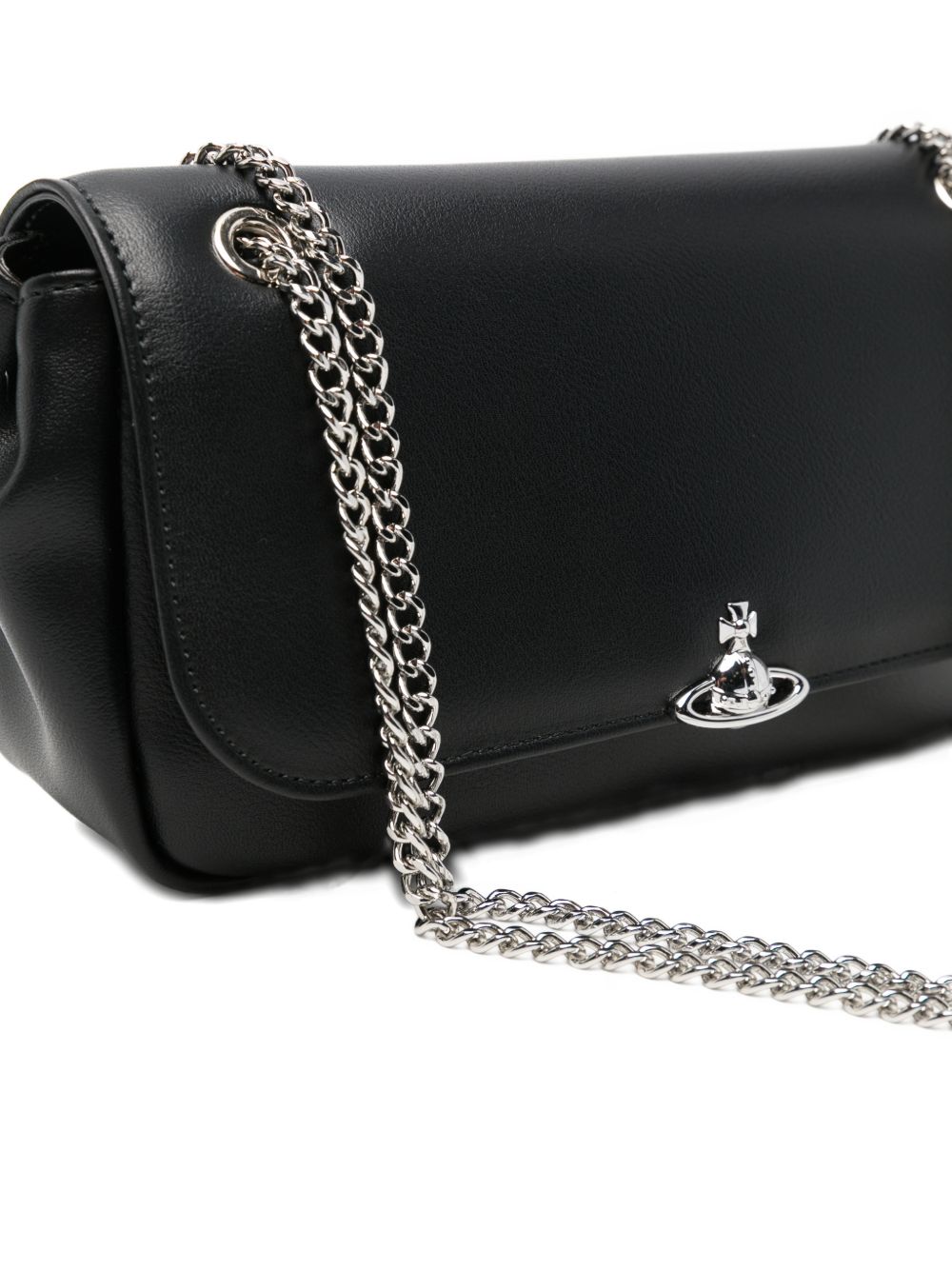 Borsa a spalla con catena in nero 