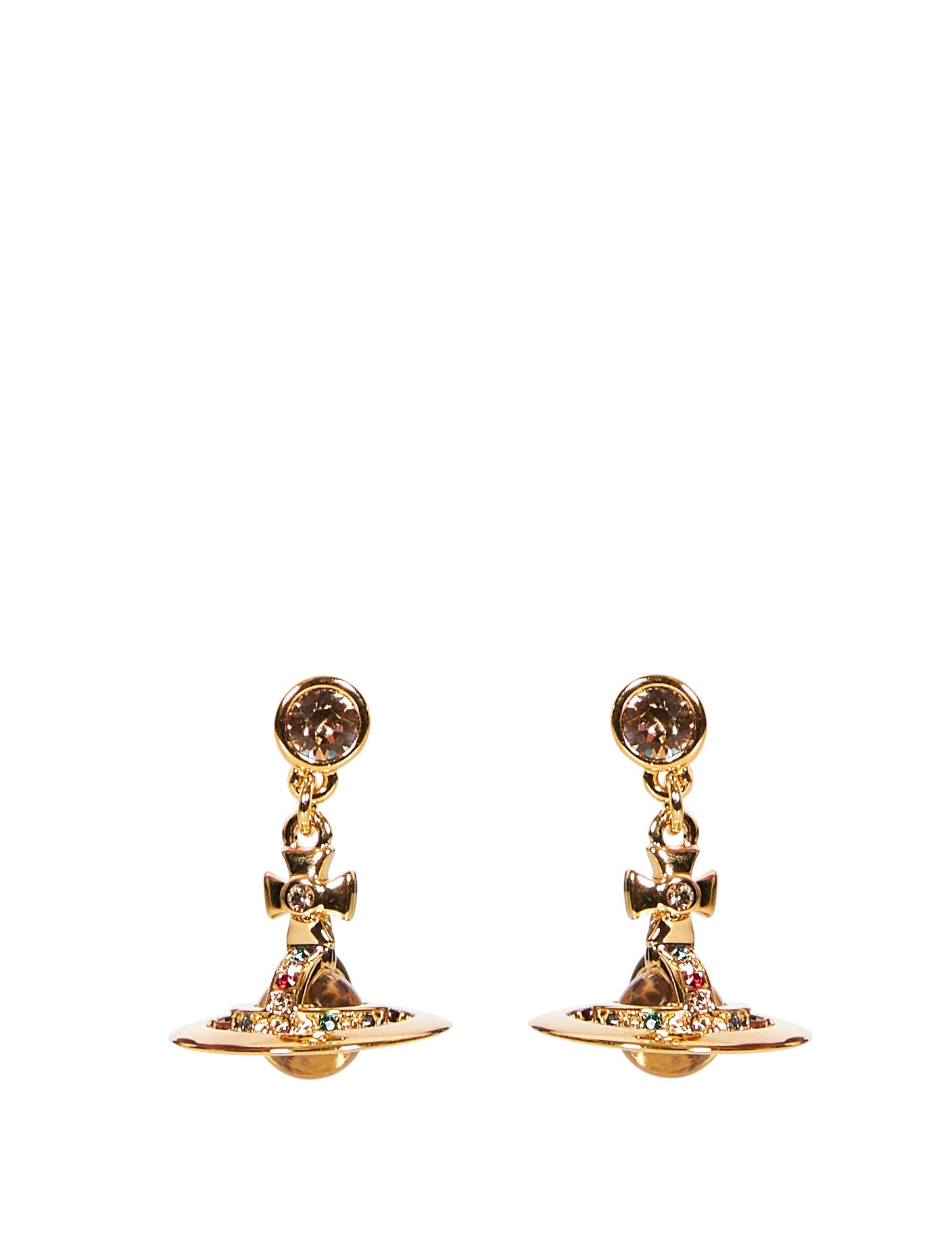Orecchini Orb petite con cristalli in oro 