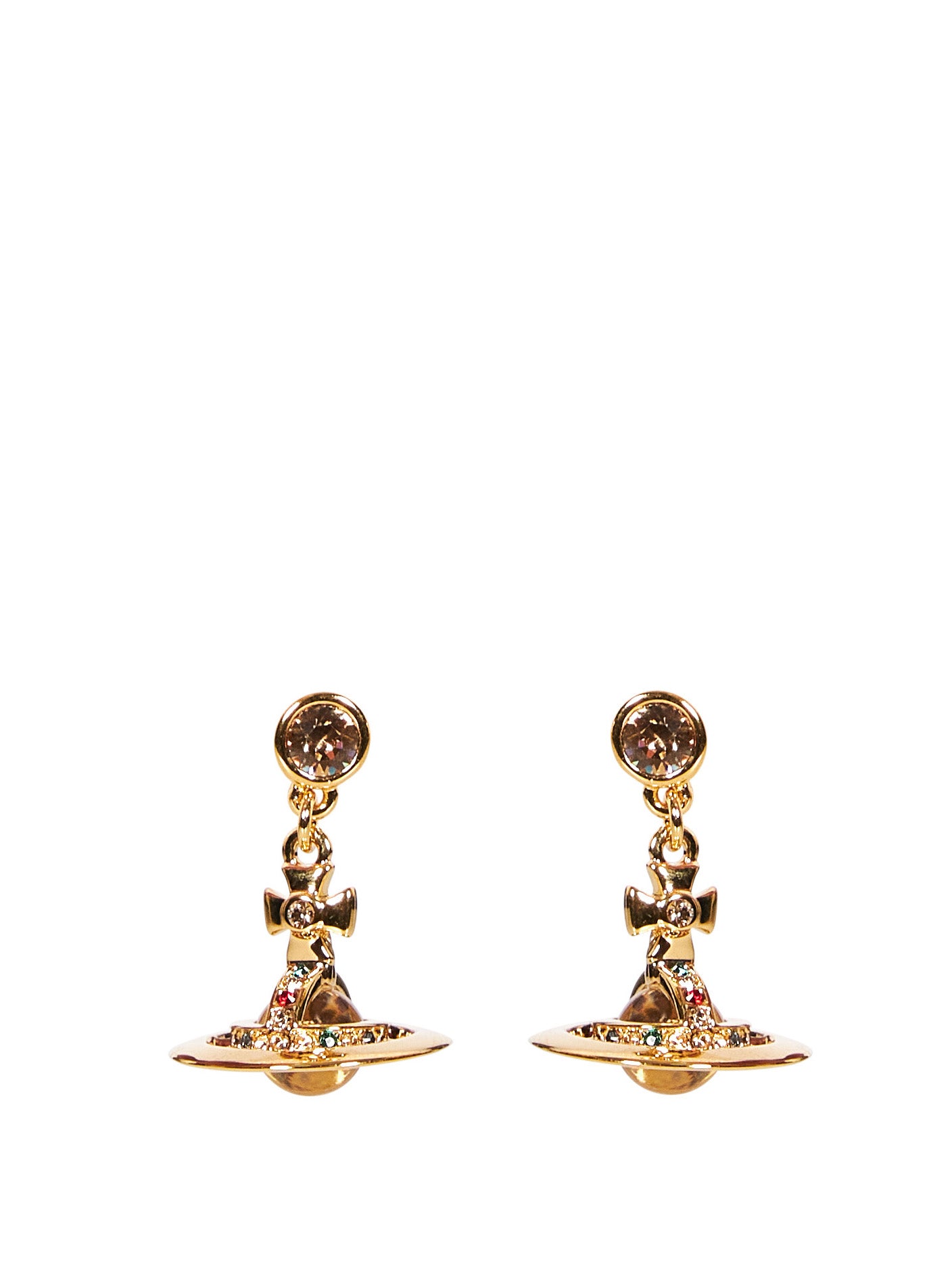 Orecchini Orb petite con cristalli in oro 