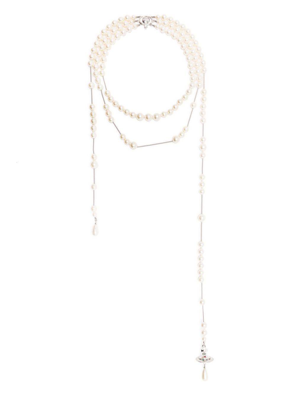 Collana con perle Broken in avorio 