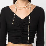 Collana con perle Broken in avorio 