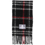 Sciarpa con logo stampa tartan in nero 