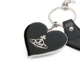 Portachiavi Mirror Heart Orb in argento e nero 