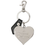 Portachiavi Mirror Heart Orb in argento e nero 