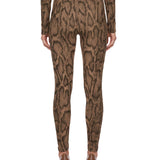 Leggings con stampa pitone multicolore 