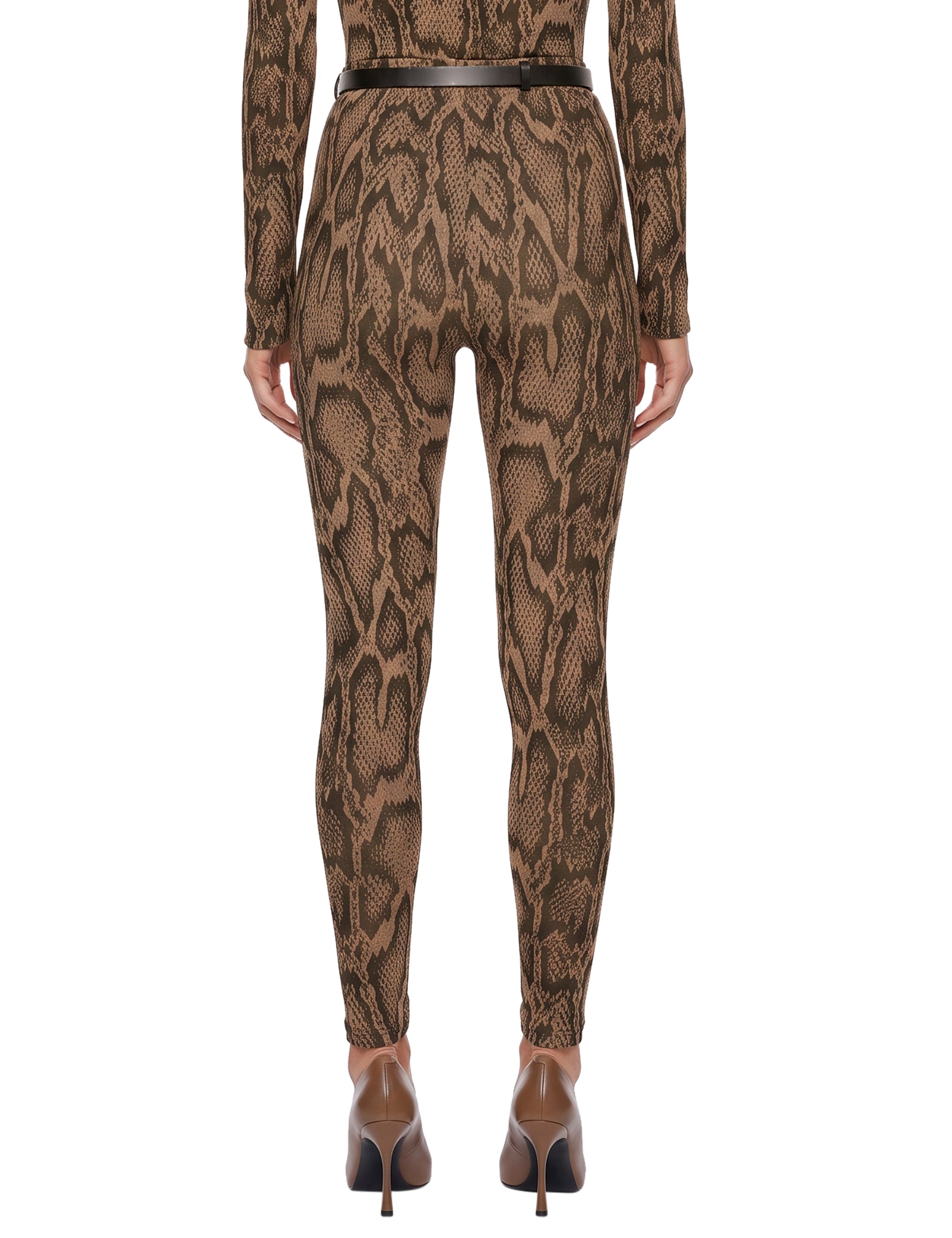 Leggings con stampa pitone multicolore 