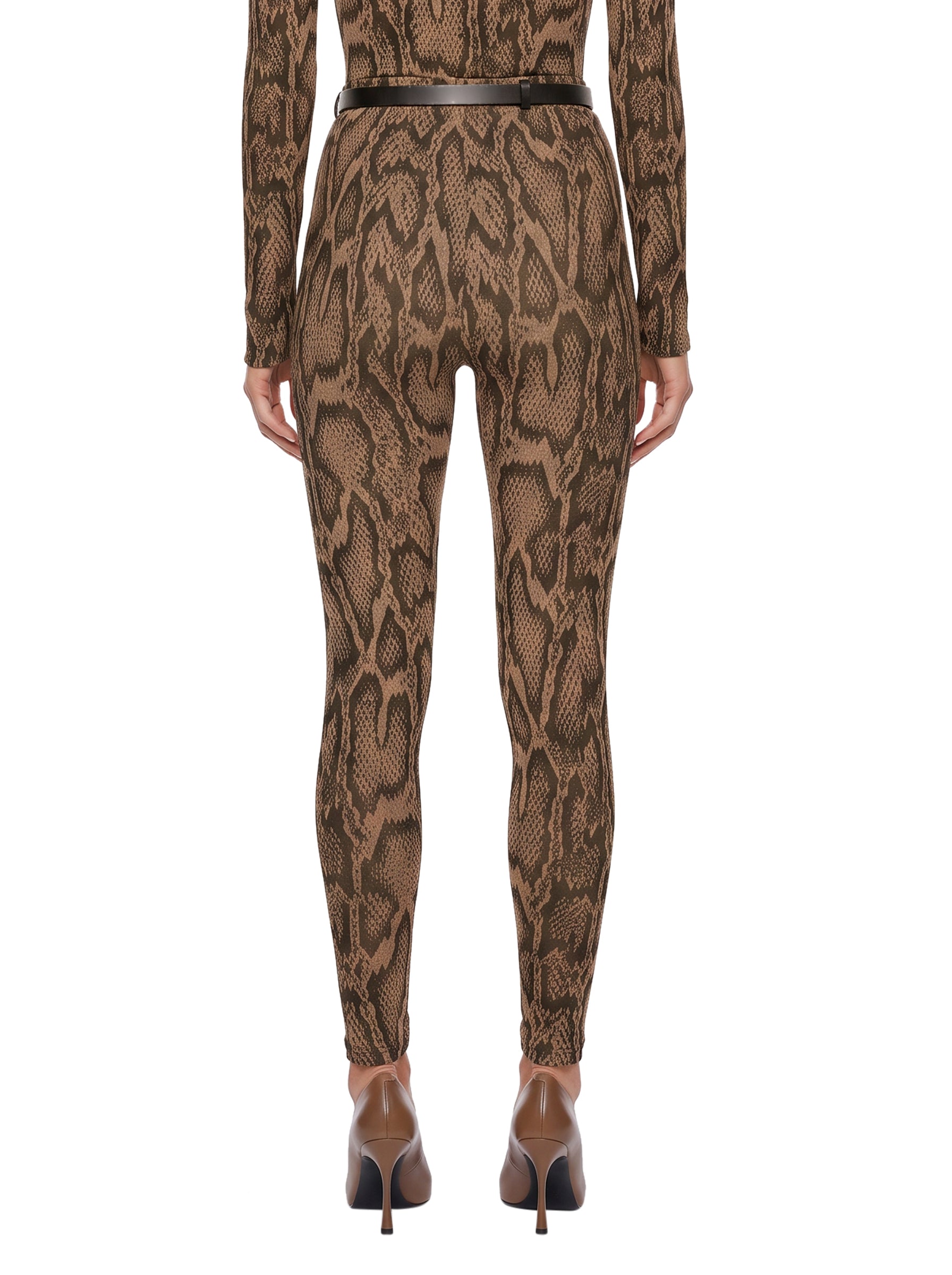 Leggings con stampa pitone multicolore 