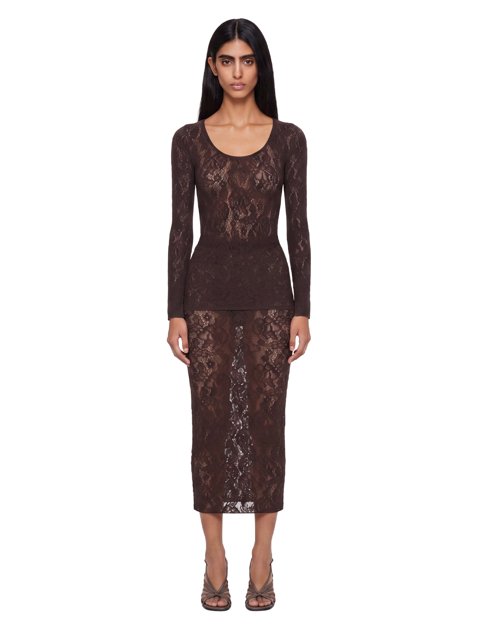 Top Infinite Rose in marrone 