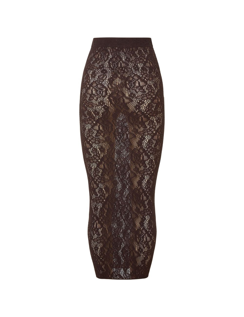 Gonna midi in pizzo Infinite Rose in marrone 