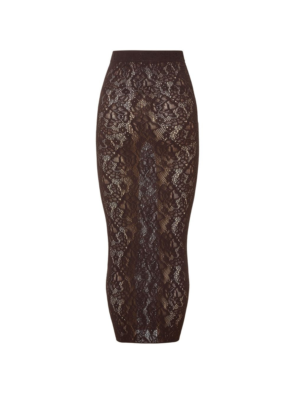 Gonna midi in pizzo Infinite Rose in marrone 