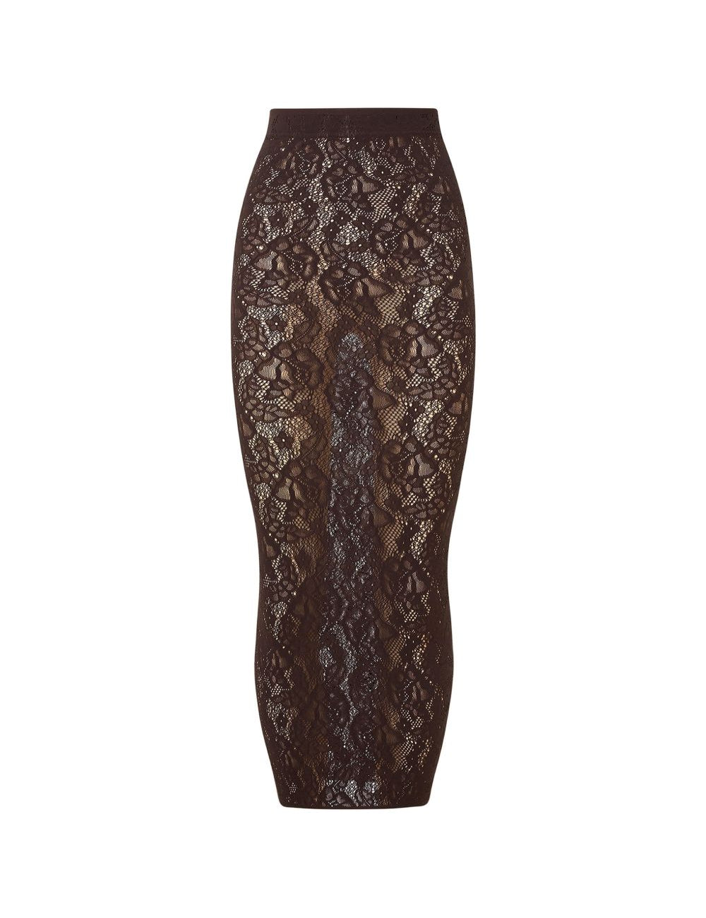 Gonna midi in pizzo Infinite Rose in marrone 