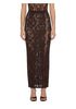 Infinite Rose lace midi skirt in brown