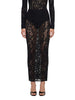 Midi skirt in infinite floral lace rose in black