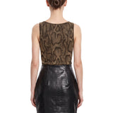 Minigonna in eco-pelle alligator in nero 