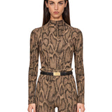 Body con stampa pitone multicolore 