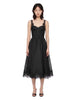 Abito midi con dettagli in pizzo Valiant in nero