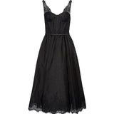 Abito midi con dettagli in pizzo Valiant in nero 