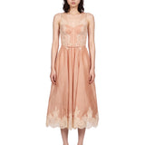 Abito midi con dettagli in pizzo Valiant in rosa 