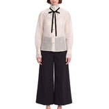 Blusa tuxedo modello Valiant in bianco 