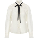 Blusa tuxedo modello Valiant in bianco 