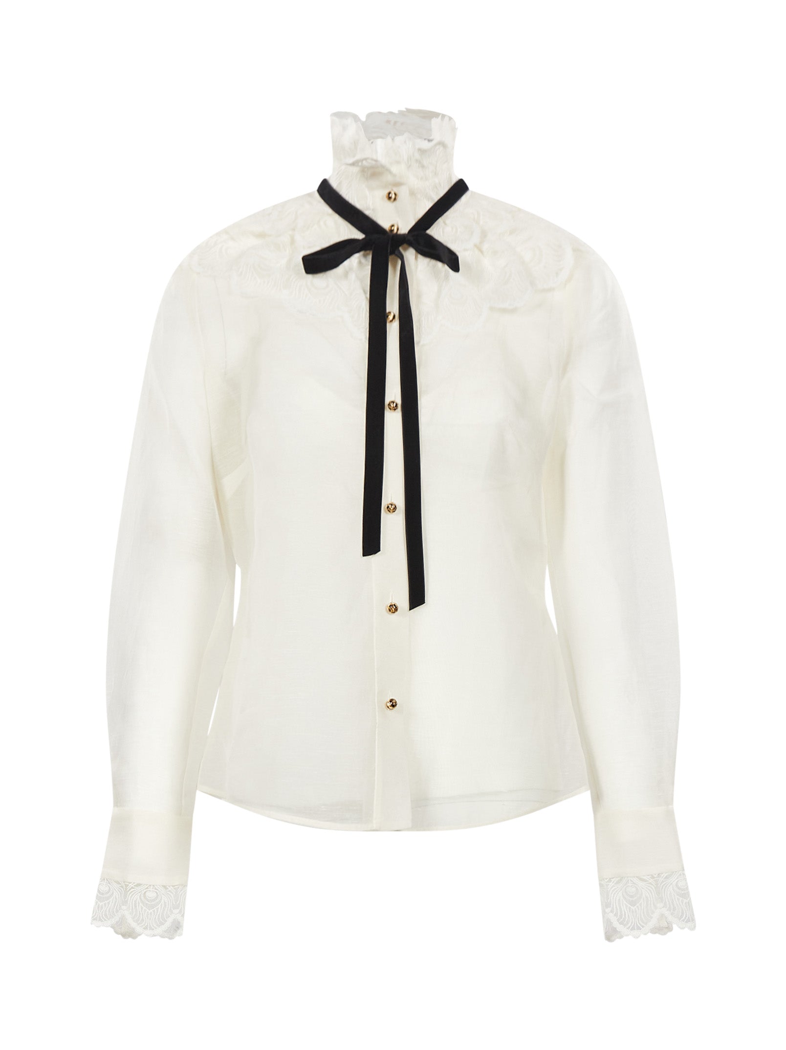 Blusa tuxedo modello Valiant in bianco 