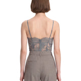 Body in pizzo teddy in grigio 