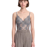 Body in pizzo Teddy in grigio 