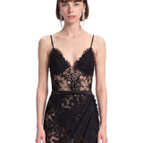 Body in pizzo teddy in nero 