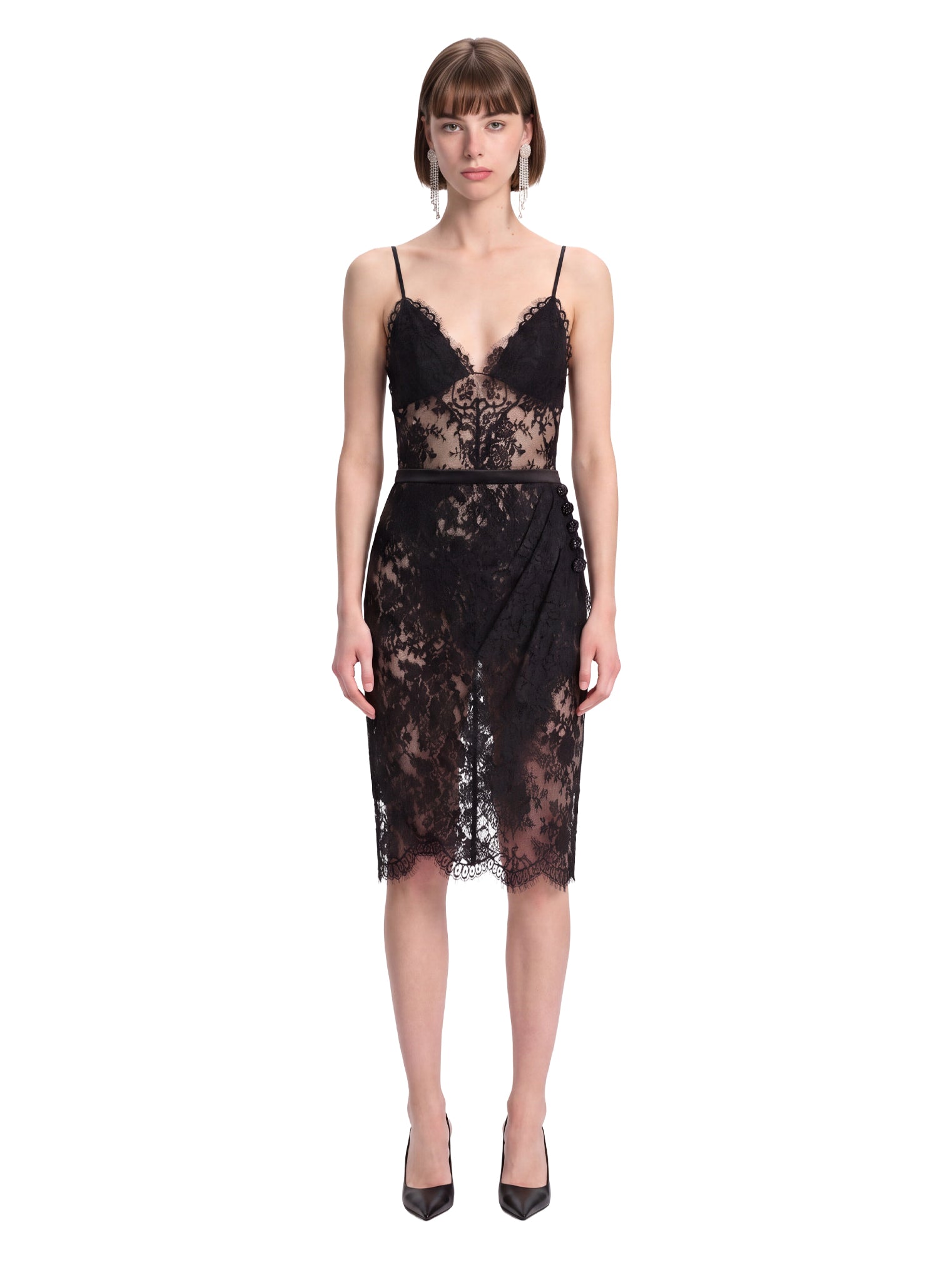 Body in pizzo teddy in nero 