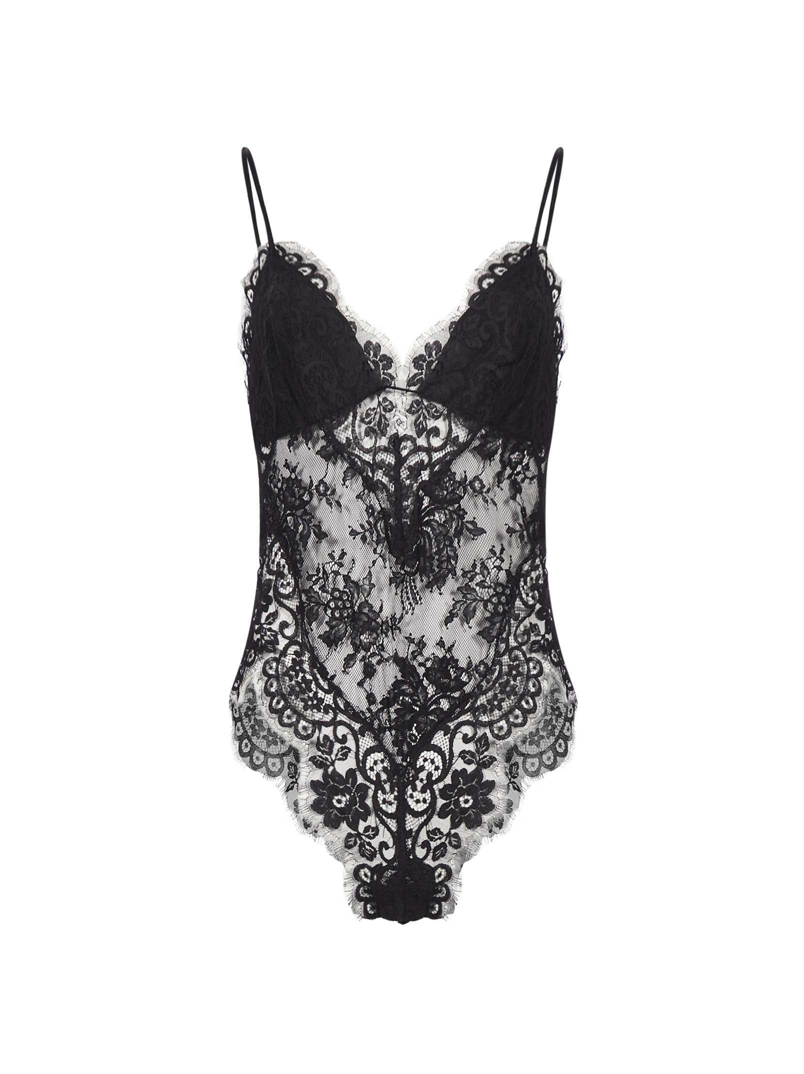 Body in pizzo Teddy in nero 