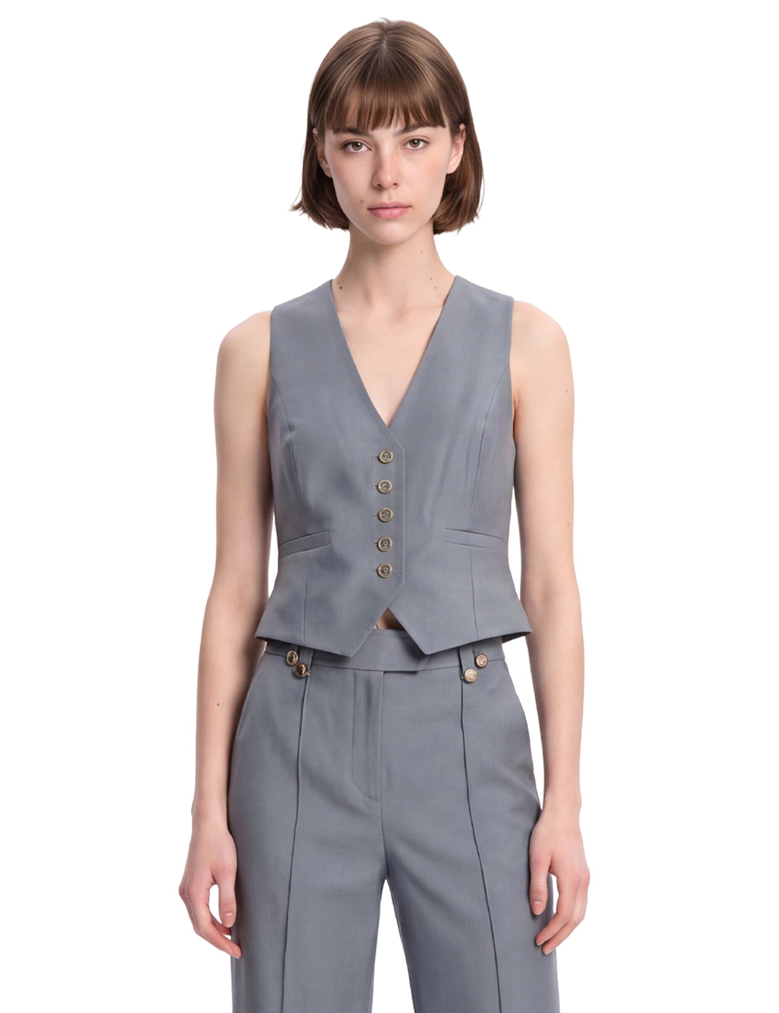 Gilet con bottoni valiant in grigio 