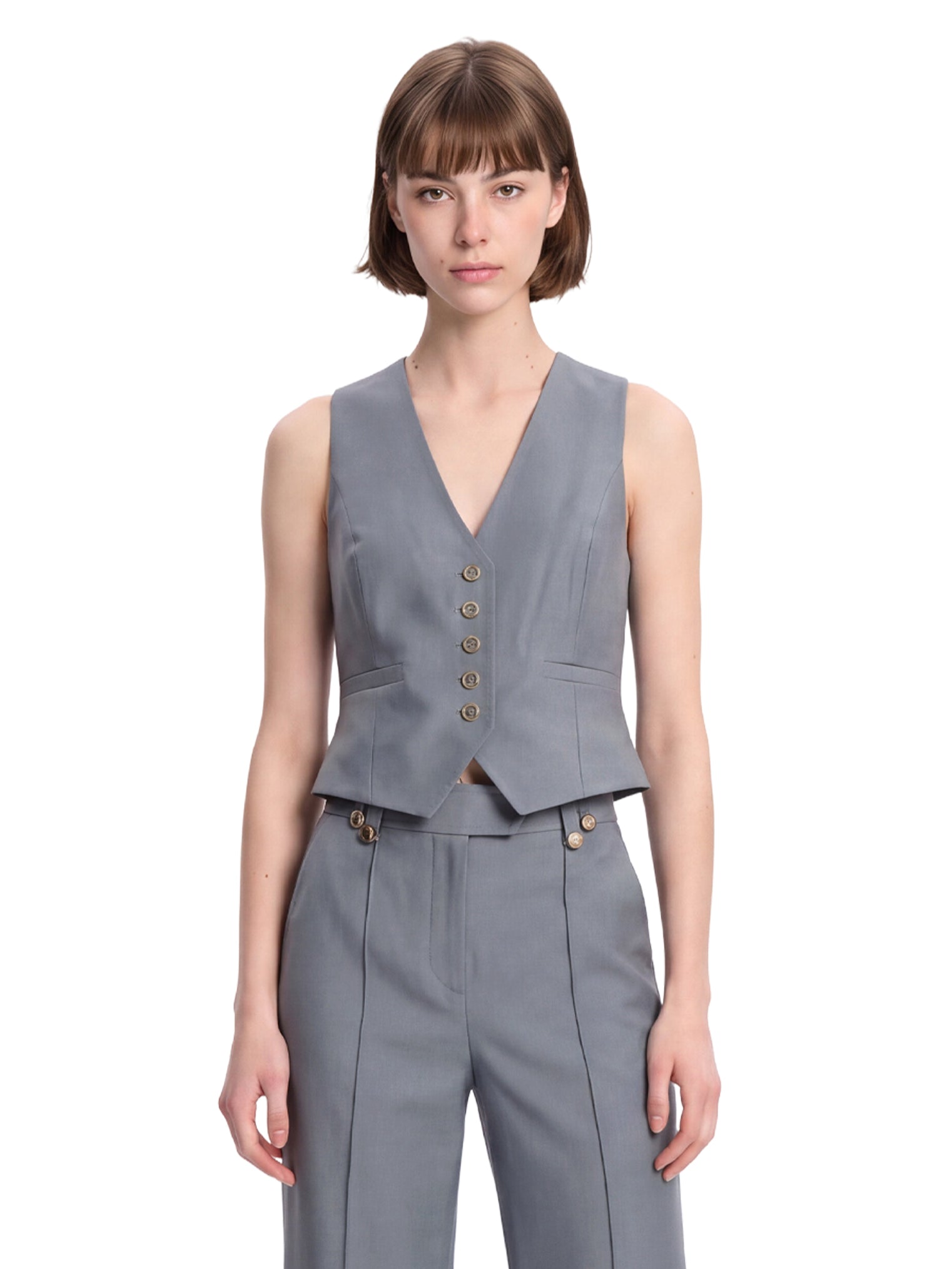 Gilet con bottoni Valiant in grigio 
