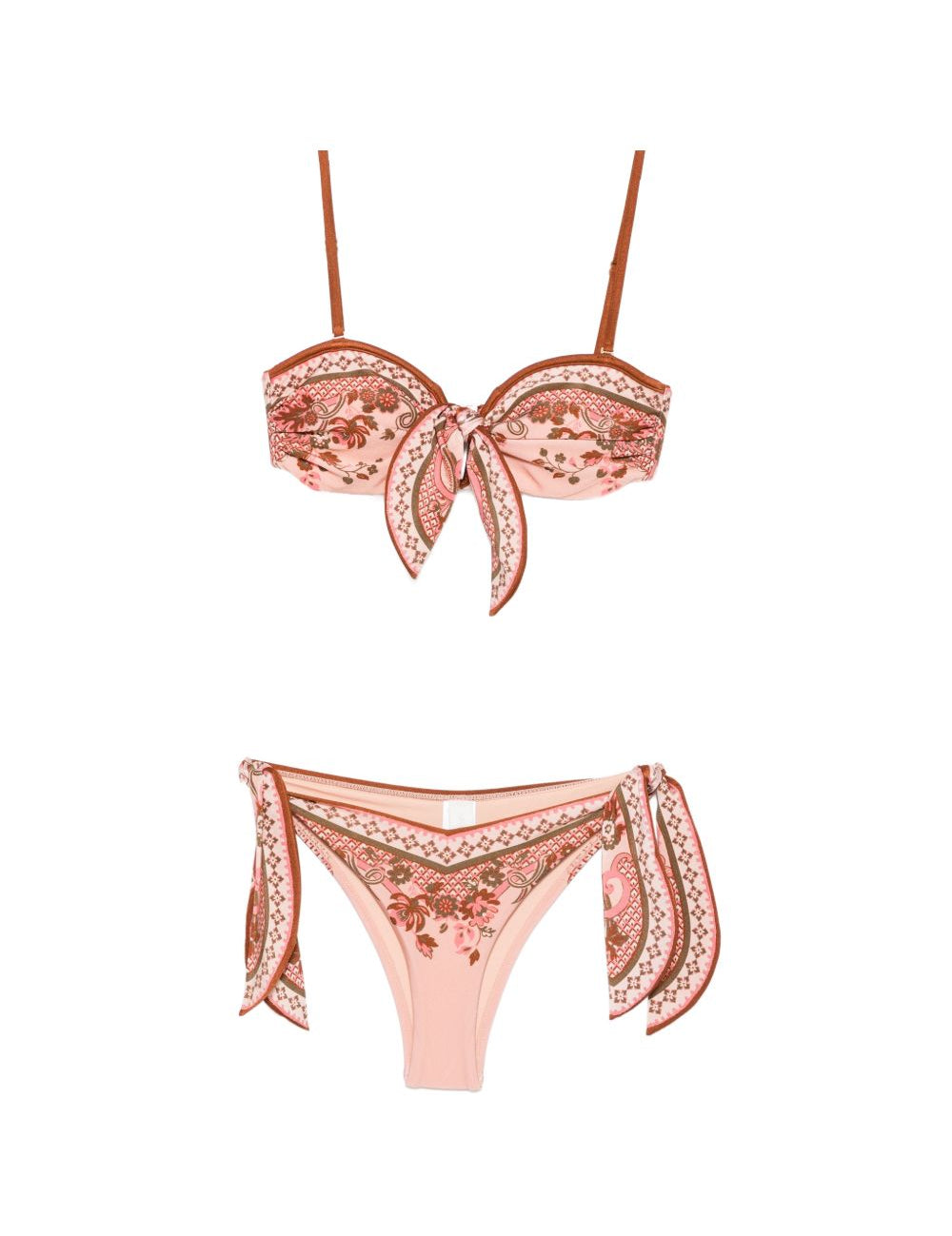 Bikini con stampa paisley Aster in rosa 