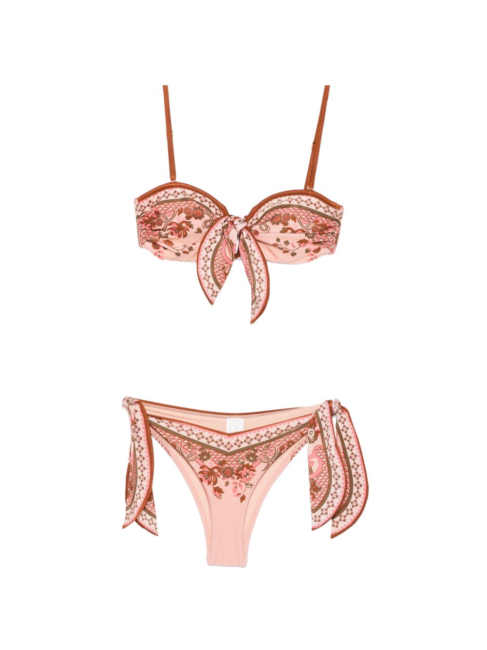 Bikini con stampa paisley Aster in rosa 