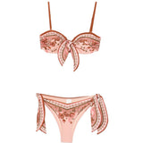 Bikini con stampa paisley Aster in rosa 