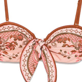 Bikini con stampa paisley Aster in rosa 