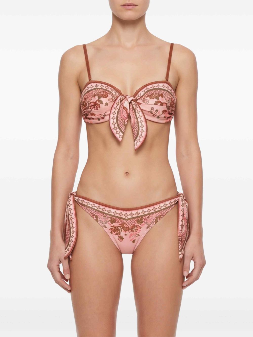 Bikini con stampa paisley Aster in rosa 