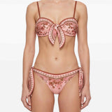 Bikini con stampa paisley Aster in rosa 