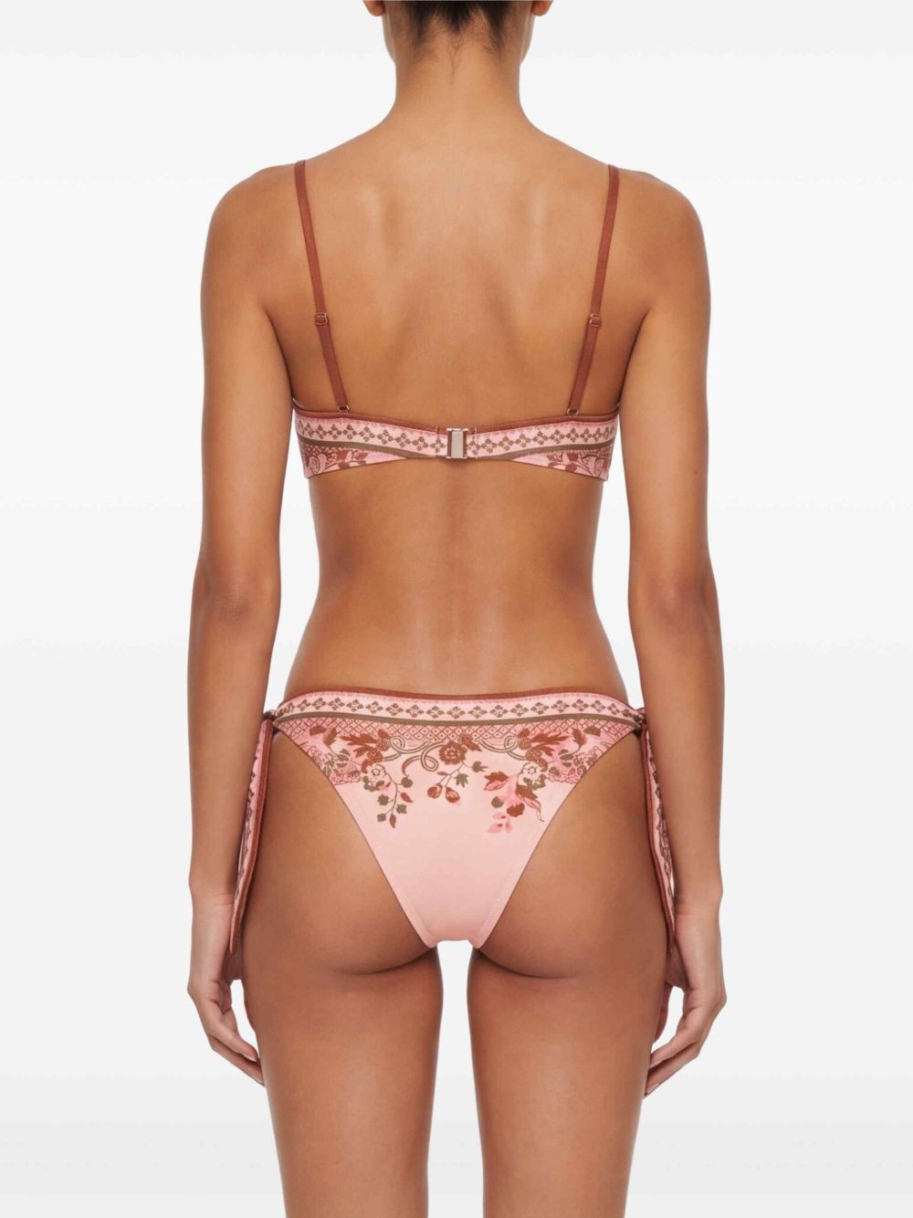 Bikini con stampa paisley Aster in rosa 
