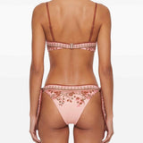Bikini con stampa paisley Aster in rosa 